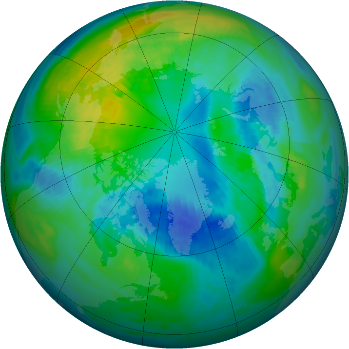 Arctic ozone map for 16 October 1980